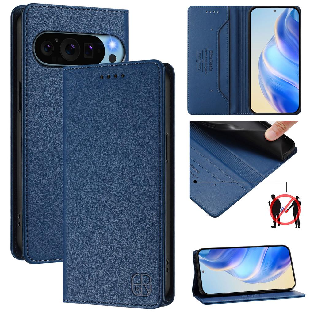 Pro Google Pixel 6/6a/6 Pro,Pixel 7/7a/7 Pro,Pixel 8/8a/8 Pro,Pixel 9/9a/9 Pro...Prémiové pouzdro ve stylu peněženky z PU kůže, Nárazuvzdorné a s ochranou proti RFID