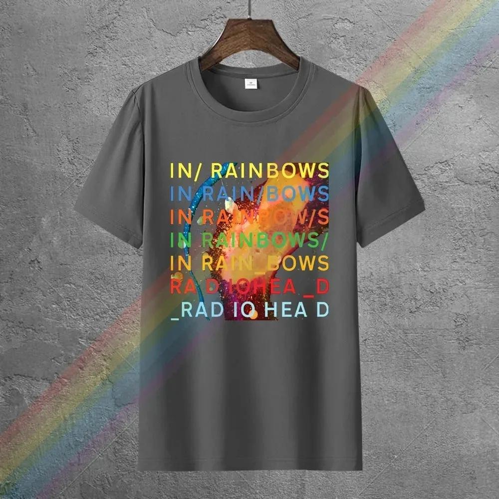 

Radiohead in Rainbows Рок Radiohead Черная футболка S-5Xl Мужская хлопковая футболка Мода Мужская футболка Обычная 4XL