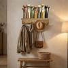 Wall Decoration Colorful Cat Wooden Key Hanger 2D Flat with 4 Hooks Animal Key Holder Retro Design Wall-Mounted Key Holder Home