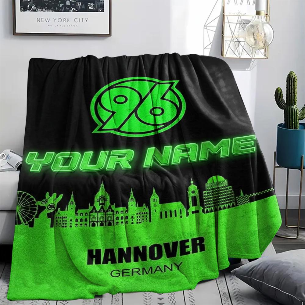 1PC Custom Name Hannover 96 Patterned Flannel Blanket Suitable For All Seasons for Home Decor Warmth and Comfort Gifts Holiday Present