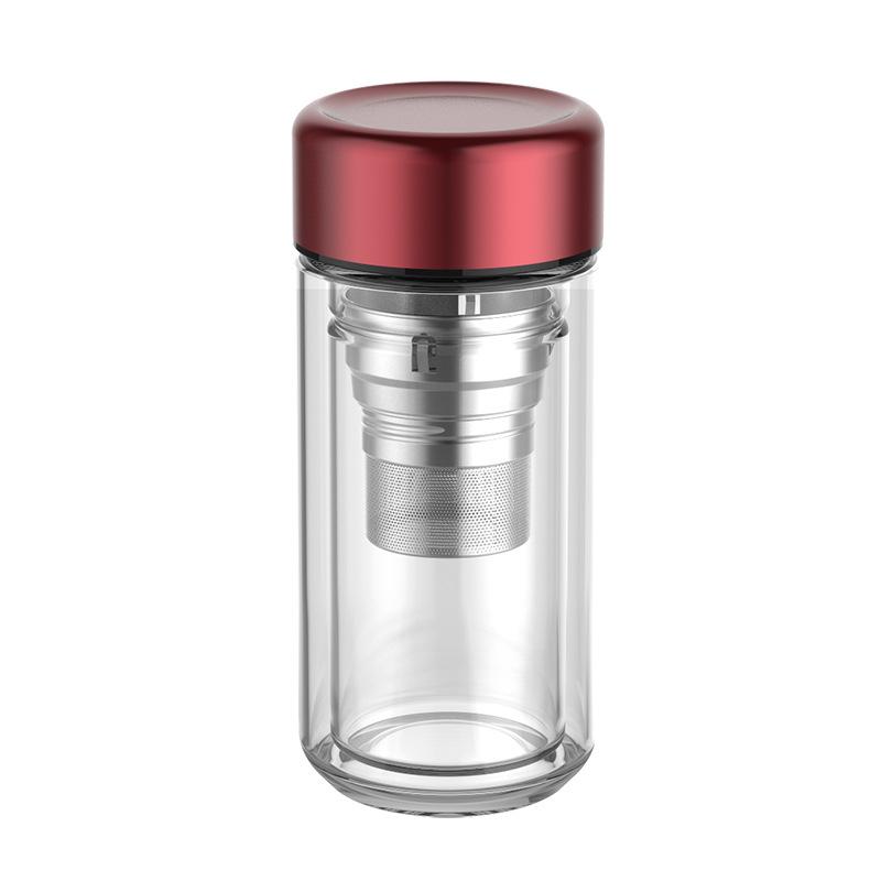 Double Glass Tea Cup Portable Small Capacity Tea Separation Cup for Men and Women Travel Office Use