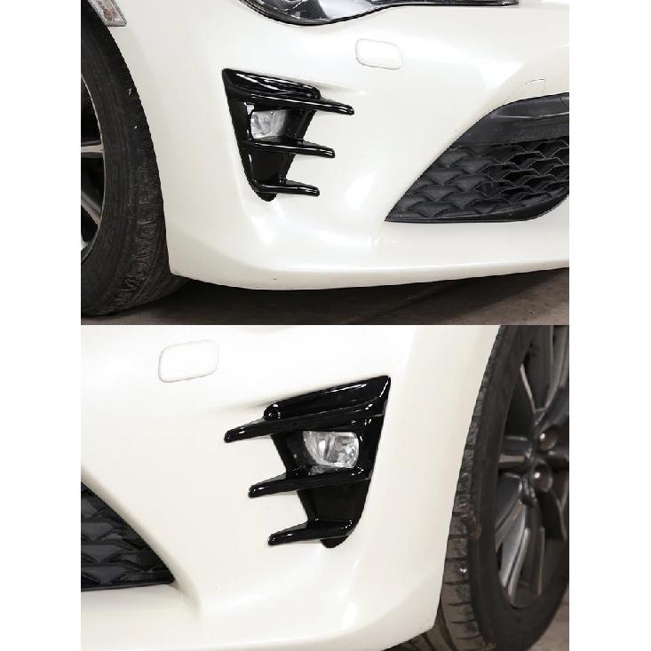 Für Toyota 86 GT86 2016-2020 Autoaufkleber Frontstoßstange Seitenbelüftung Spoiler Canard Abdeckungen Karbonfaser-Look Glänzendes Schwarz Zubehör