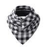  Winter Warm Windproof Tie-Dye Plaid Prints Double-Layer Buckle Scarf