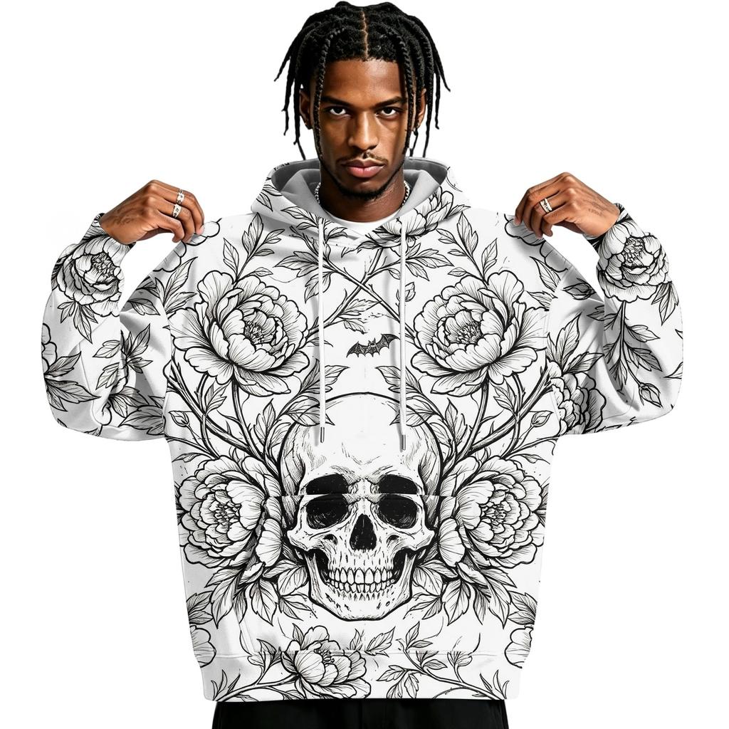 Men's Halloween Print Pullover Hoodie Long Sleeve Sweatshirt