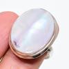 Mother Of Pearl Gemstone Handmade 925 Sterling Silver Jewelry Ring Size 7.5 KJ-512