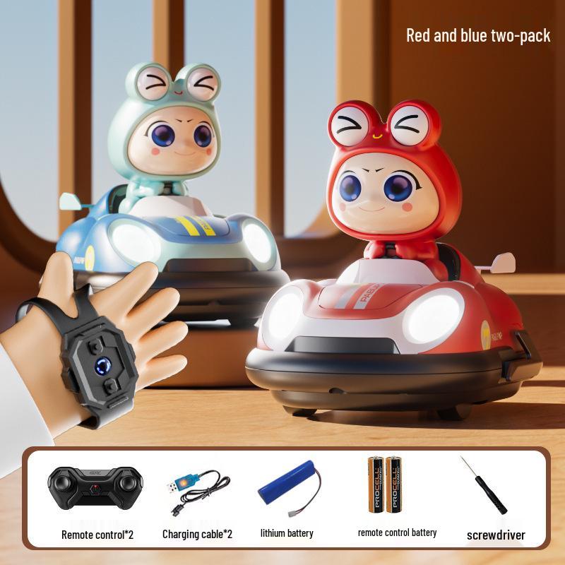 Y7 Kids' Cartoon Remote Control Bumper Car: Double Battle Drifting Mini Go-Kart Toy