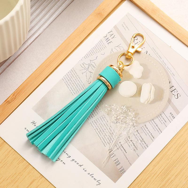 Cross Leather Tassel Keychain & Silicone Bracelet Pendant