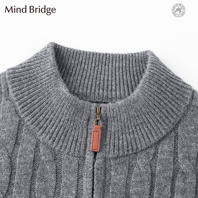 Mind Bridge Men's Wool-Blend Mock Neck Pullover Sweater