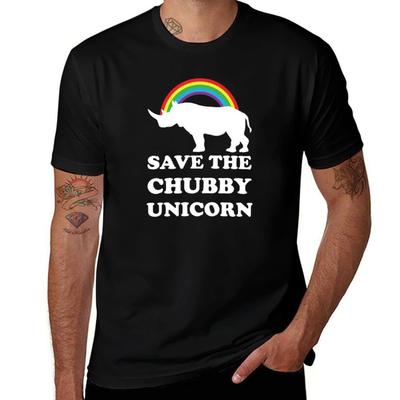 Save The Chubby Unicorn T-shirt Vlekbestendig Casual T-shirt