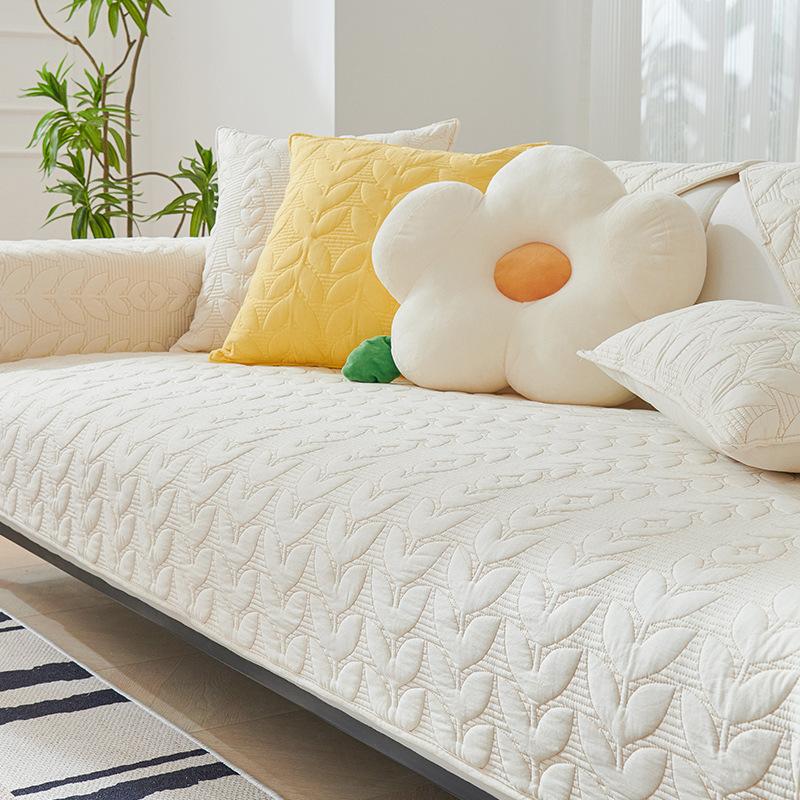 

Корейская пасторальная подушка для дивана, Универсальная для всех сезонов, Подушка для сиденья из стираного хлопка, Чехол для дивана кремового цвета, Тканевый чехол, Нескользящая подушка для сиденья 70*70cm