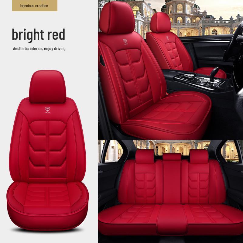 

Universal Full Leather Car Seat Cushion Cover - Four Seasons, High-End, Full Surround Design for Small Cars.
