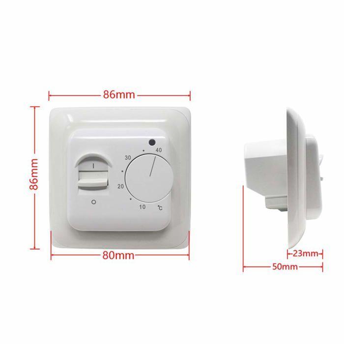 Thermostat d'ambiance - AIMOONSA - Manuel - AC230V 16A - Sonde 3m NTC - Encastrable