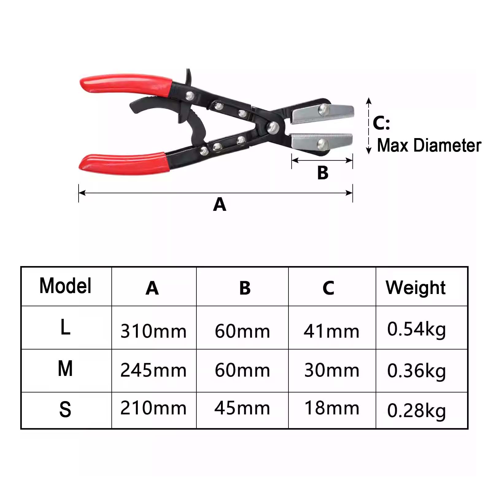 Automobile Oil Pipe Sealing Pliers Hose Cut-Off Sealing Pliers Alloy Water Pipe Clamp Oil Pipe Clamp Repair Tools S