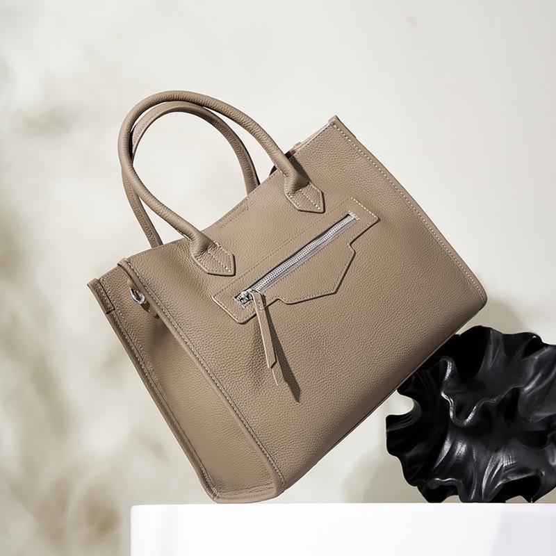 Large Bag Tote Bag Large Capacity Jurgent Leather Handbag Niche Design High End Sense Commuter Computer Official Document Women's Bag