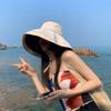 Foldable Solid Color Summer Outdoor Beach Large Brim Sun Hat Bucket Hat Fisherman Hat Women Cap