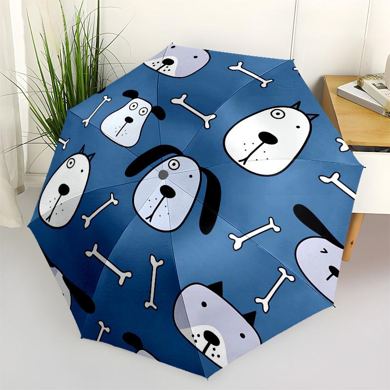 

1pc Dog Bone Pattern Umbrella with Plastic Handle,Vibrant Cartoon Pattern,Multi-functional UmbrellaPT242