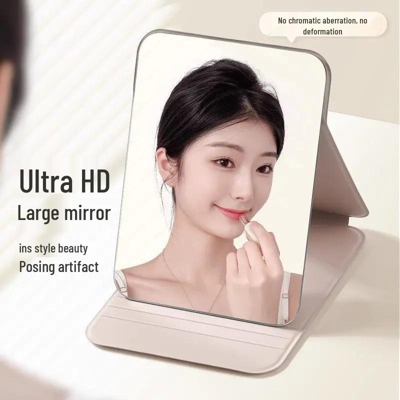 Portable Tulip Makeup Mirror: Compact Handheld and Desktop Vanity Mirror for Dormitory Students