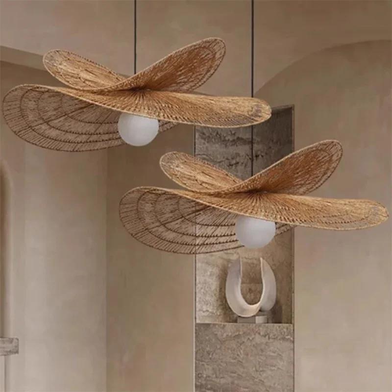 Led Vine Art Pendant Lights Rattan Hand-woven Lamp Restaurant Home Decor Bedroom Living Room Creative Dining Room Chandeliers