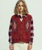 Knd Chimayo Pattern Brush Knit Vest Brick