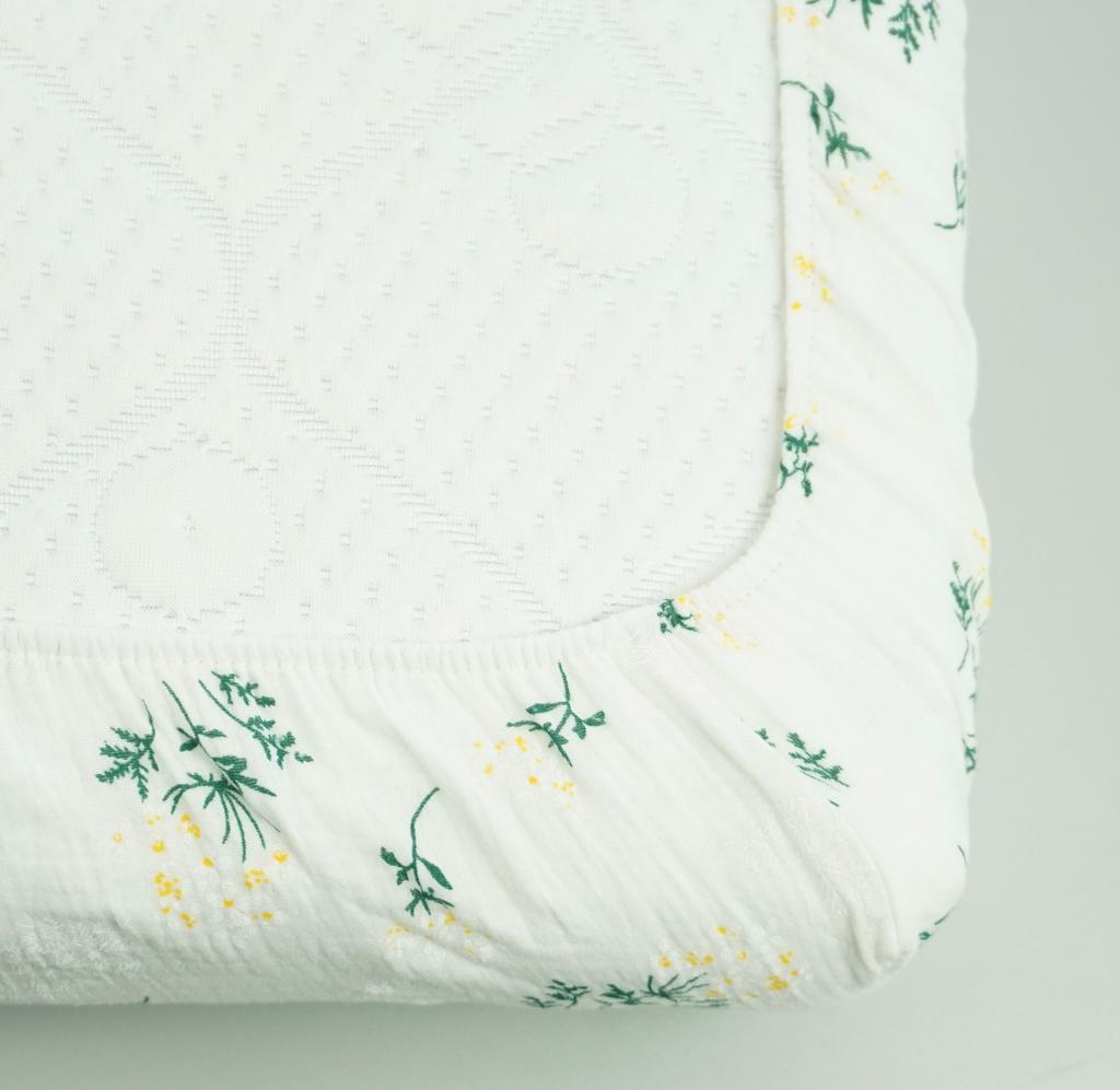 MUSLIN FITTED SHEET 100x50 summer meadow