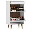 Shoe Cabinet MOLDE White 59.5 X 35 X 103 Cm Solid Pine Wood
