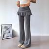 Casual Bell-bottom Trousers Elastic Waist Casual Versatile Stretch Trousers New Autumn and Winter Women's Trousers Solid Color