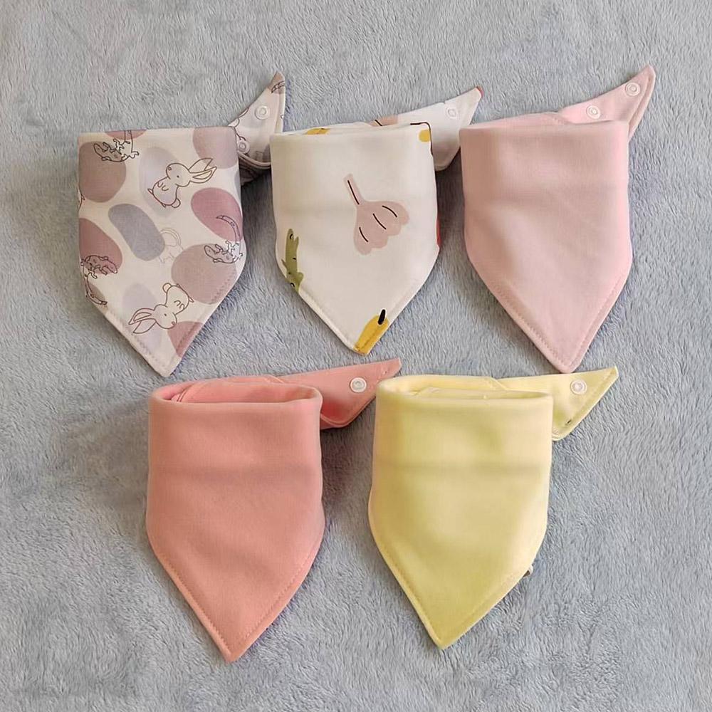 Triangle Bandana Bib 5Pcs Set 100% Cotton Newborn Baby Bibs Soft Absorbent Animal Print Infant Saliva Towel Unisex Feeding Bib