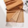 Autumn and Winter Narrow Version Cashmere Water Ripple Scarf Women's Light Luxury High-end Shawl British Thickened Warm Scarf