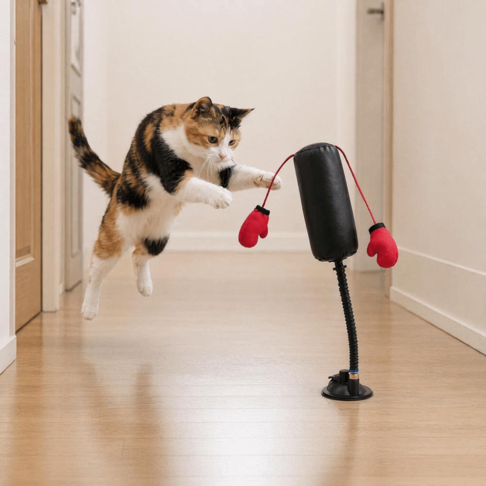Suction Cup Cat Boxing Toy Self-standing Cat Boxing Game Pet Punching Bag Toy Kitten Teasing