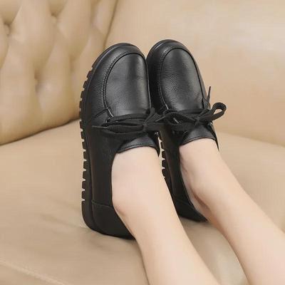 Zapatos de Cuero Vacuno de Suela Blanda Nuevos para Mujeres de Mediana Edad y Ancianas