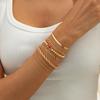 Fashionable and Elegant Rhinestone Metal Bracelet Set, Suitable for Women's Charm Retro Minimalist Twisted Chain Bracelet Jewelry