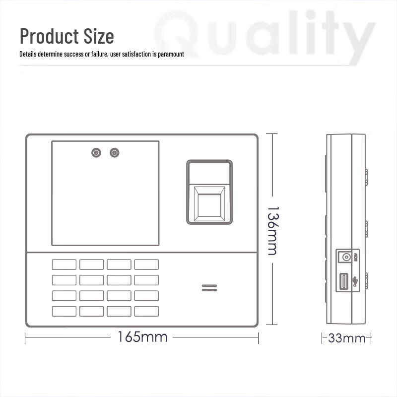 Deli AH103-C Smart Face & Fingerprint Cloud Attendance System CN Plug (adapter Included)