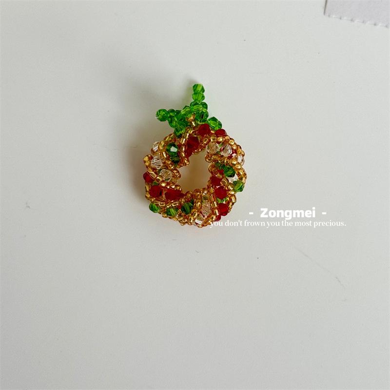 Handmade Christmas Crystal Pendant & Hair Clip Duo