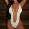 Sexy String Halter Backless Swimwear One Piece Swimsuit Women 2026 Hollow Out Monokini Beige Texture Bathing Swimming Suit Wear