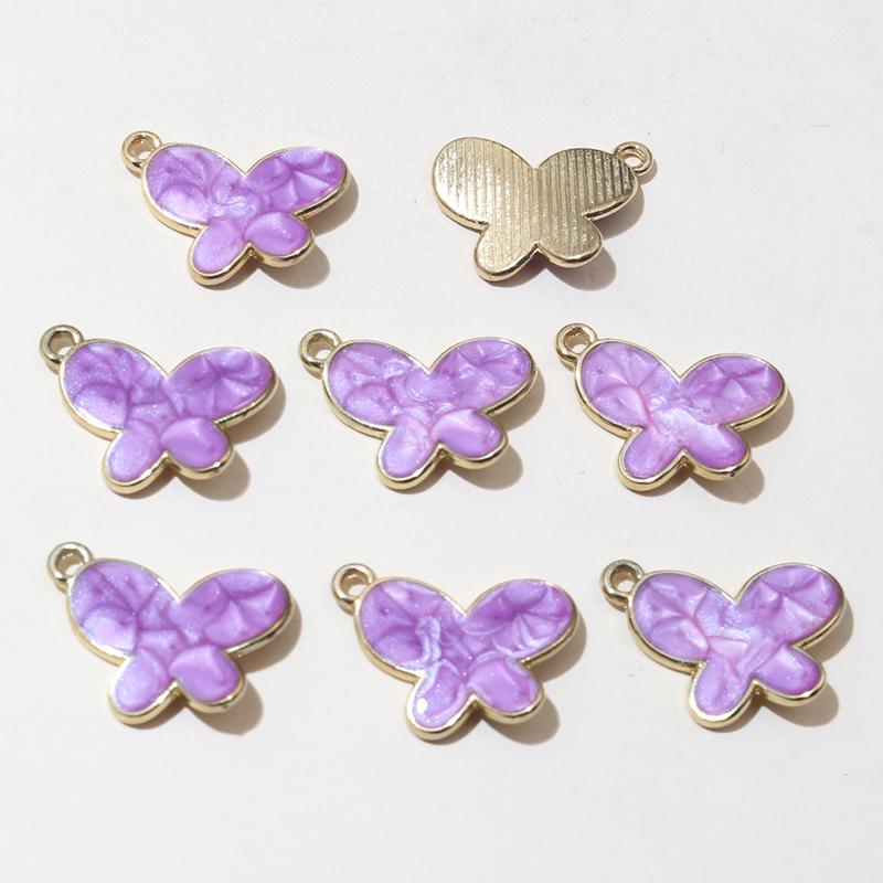 20pcs 12x18mm Enamel Butterfly Charms Pendant Small Alloy Metal DIY Jewelry Making Accessories for Earrings Necklace Bracelet