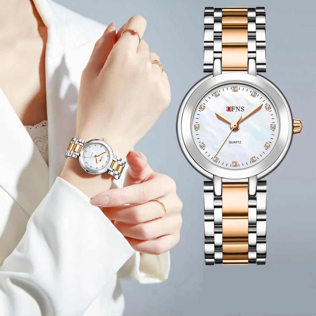 Women's Elegant Watches Fashion Light Luxury Original Wristwatch Stainless Steel Waterproof Quartz Ladies Watches