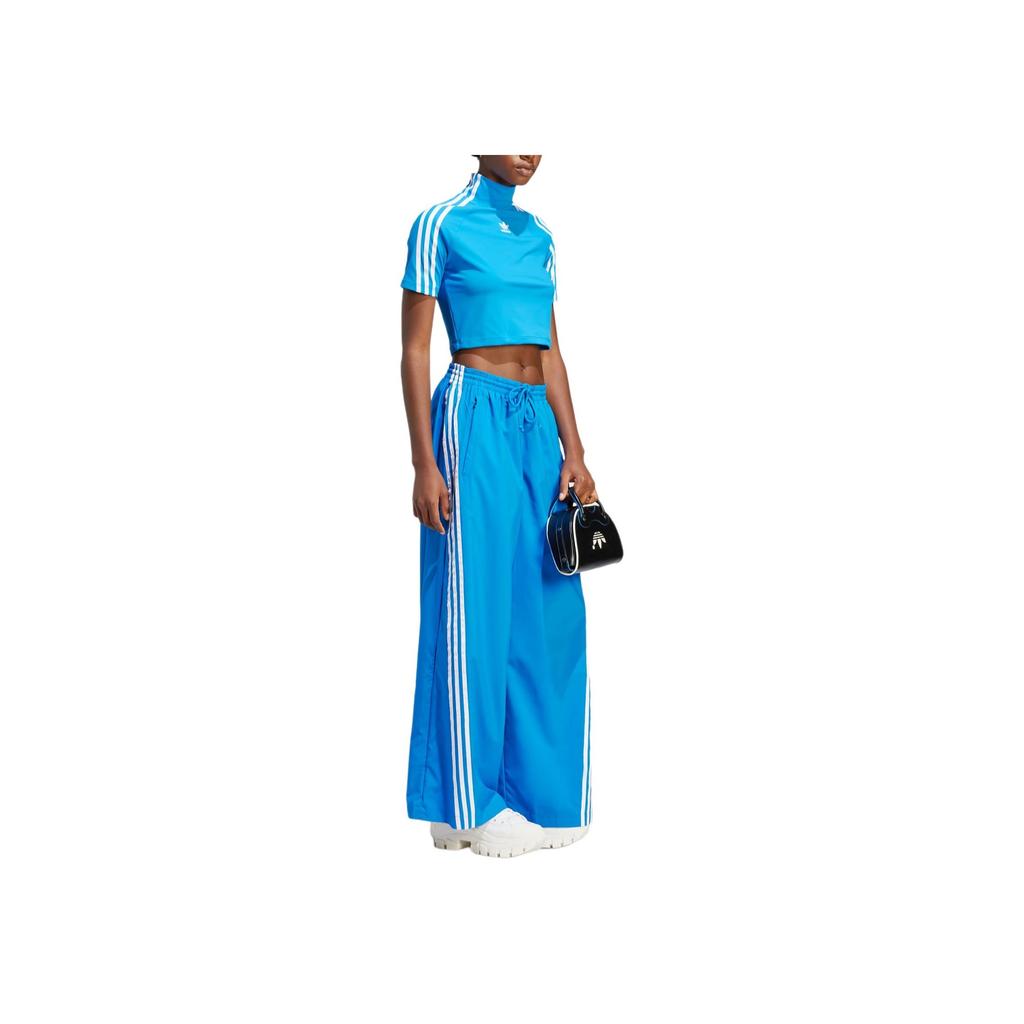 Adidas Originals Trefoil Spicy Girl Series Loose Wide-Leg Sports Trousers Women Bottoms Blue IV9316