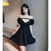 Women's sexy new low-cut dress summer dress night show word short skirt foot therapy foot bath technician work clothes
