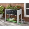 Raised Garden Bed 30 X 24 X 18 Inch Wooden Elevated Outdoor Planter Box with Legs for Vegetables Grass Lawn Yard Light Blue DIY