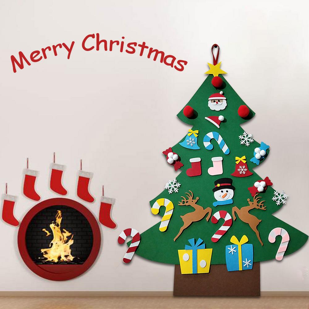 DIY Felt Christmas Advent Calendar Christmas Tree Calendar With Pockets Kids Wall Hanging Gift for Christmas Home Decoration