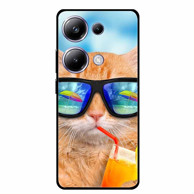 For Xiaomi Poco M6 Pro 4G Phone Case Cover Wolf Shockproof Black Silicone Soft Back Cover Cases For Poco M6 Pro Case M 6 M6Pro