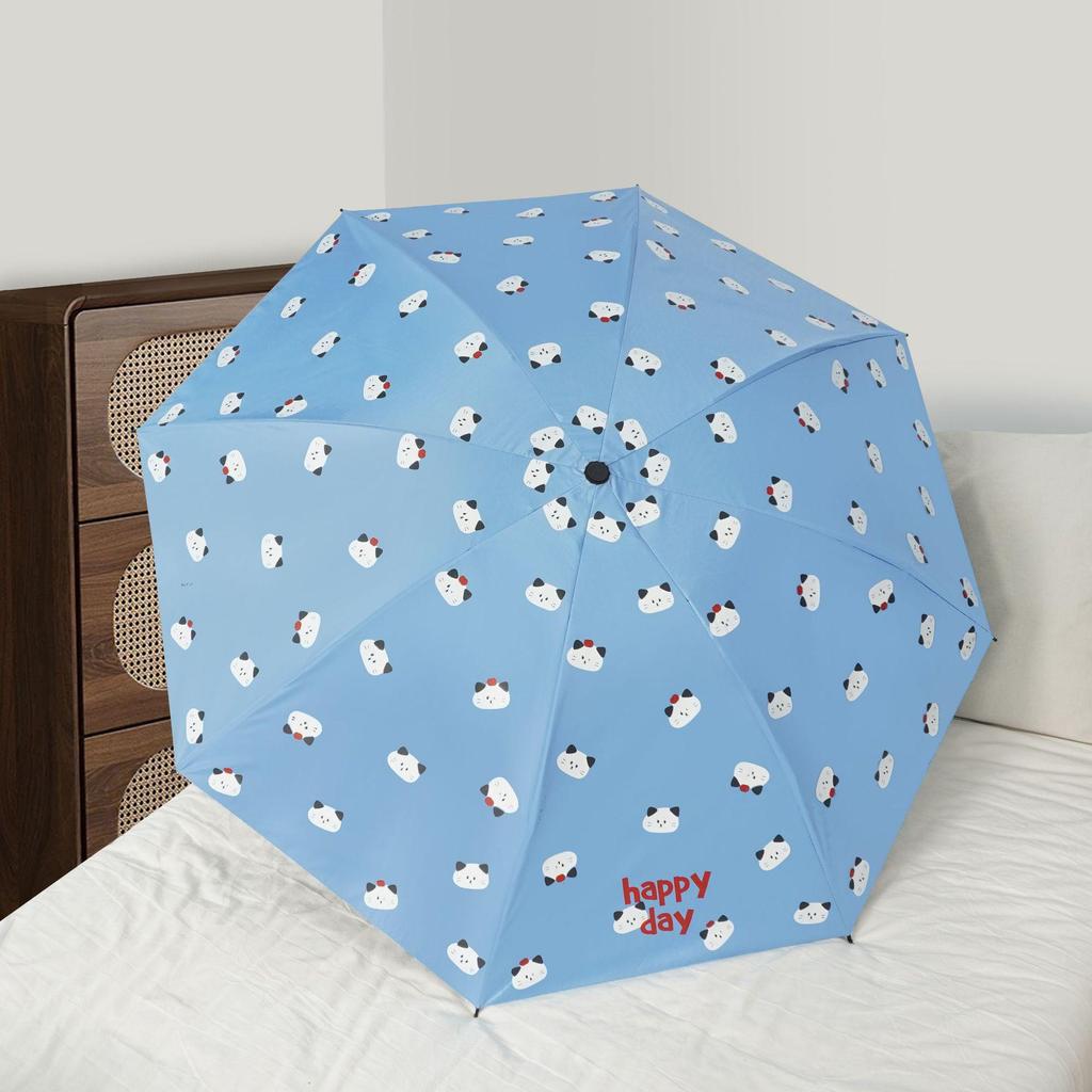 Custom Logo Sunshade Cartoon Folding Umbrella - Dual-Use, Anti-UV, Rain or Shine