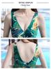 Women's Conservative Floral V-Neck Slimming Swim Dress