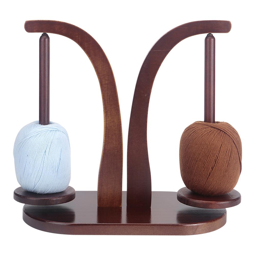 1pc Rotatable Yarn Spool Stand Holder- Hand Yarn Spinding Winder, Double Roller Yarn Rack Stand, DIY Crochet Yarn Wooden Tool