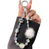 Fox Fur Crystal Zircon Beaded Pendant Phone Chain - Cute Autumn & Winter Accessory