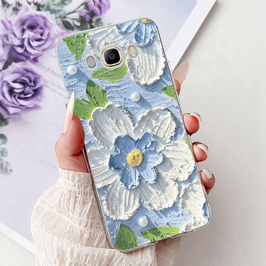 For Samsung J3 J5 J7 2016 Phone Case Back Cover Cute flower Painted TPU Cases For Samsung GalaxyJ5 2016 J510F Soft Fundas