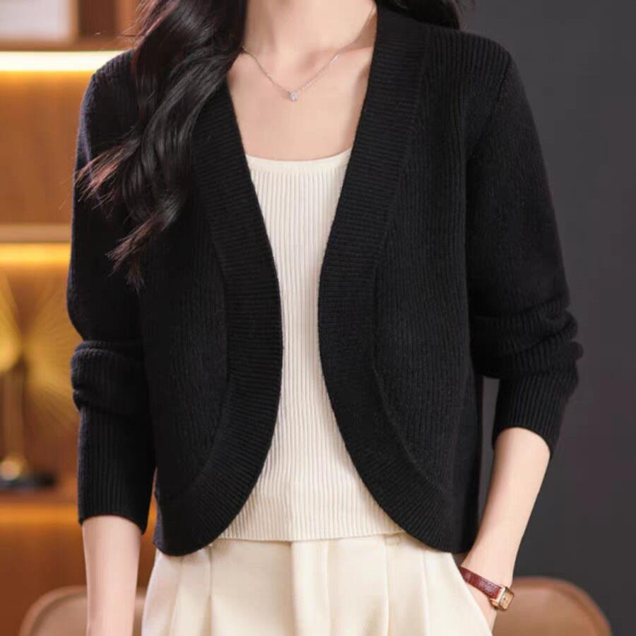 

Пуловер с V-образным вырезом для женщин на осень и зиму Свободный витой свитер с жаккардовой основой 2XL