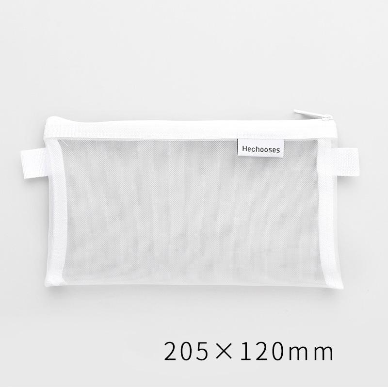 Simple Transparent Mesh Pencil Case Storage Student Pencil Bag Large Capacity Pouches Stationery