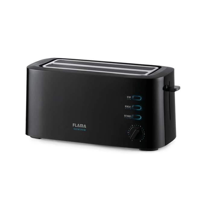 Grille-pain Flama 988FL, 980W, deux fentes longues et extra larges, fonctions de réchauffage, de décongélation et d'arrêt