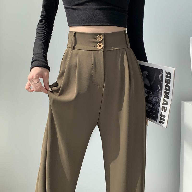 Suit Pants Children's Spring and Autumn New High-end Drape Straight Pants Narrow Wide-leg Trousers